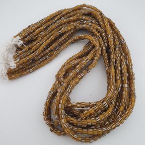 Vintage African Style Stripe Glass 4-5.5mm Beads Necklace Strand