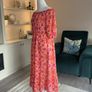 Ladies Pink & Orange Tie Dye Gypsy Midi Dress Image 9