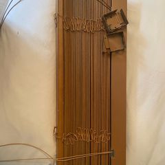 2 wooden slat Venetian blinds.