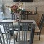 Table, 6 chairs, 2 candle sticks, floor lamp & shelving unit Image 2