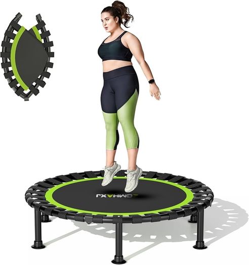 Foldable Mini Trampoline, 40''/48'' Rebounder Trampoline for Adults & Kids, 440lbs Capacity Indoor Fitness Workout Exercise Equipment'