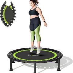 Foldable Mini Trampoline, 40''/48'' Rebounder Trampoline for Adults & Kids, 440lbs Capacity Indoor Fitness Workout Exercise Equipment'