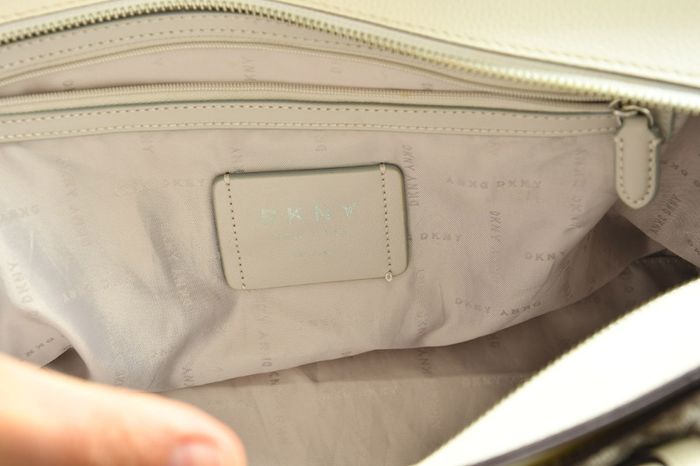 DKNY Bryant Medium Logo Jacquard Tote Bag, Chino Caramel