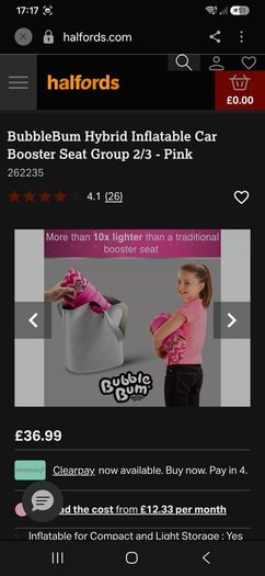 Travel inflatable booster seat by bubblebum