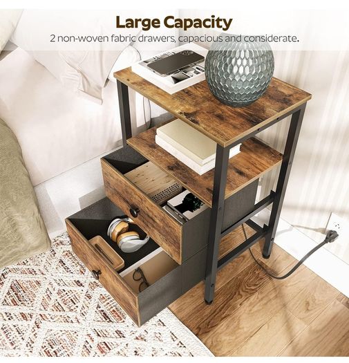 Bedside Tables with Charging Station