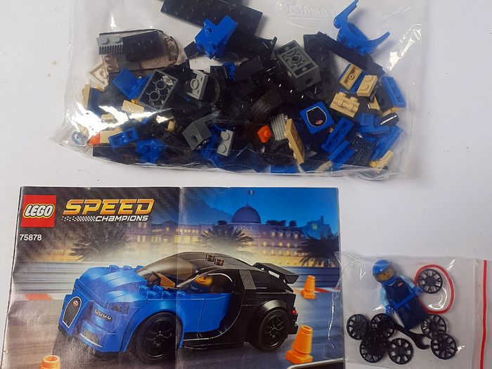 Lego Speed Champions 75878: Bugatti Chiron (2017) 100% Complete (NO BOX)