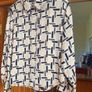 Fab Zara Limited Edition Ecru Satin Geometric Print Blouse Image 9