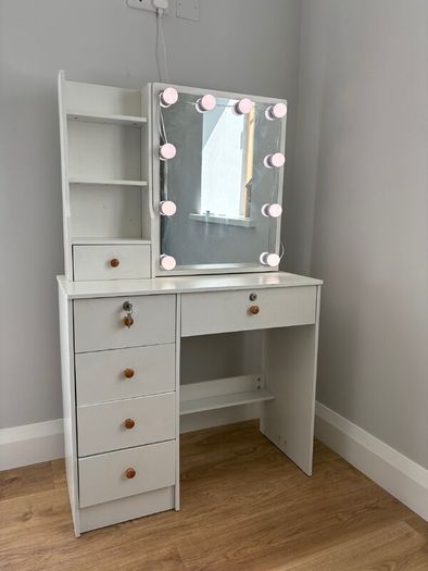 Dressing Table with Mirror and Stool