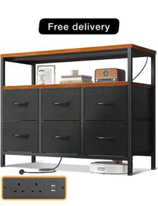 Chest of Drawers Bedroom with 6 Drawers Retro Color