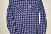 Superdry Mens Long Sleeve Shirt Size Medium Blue Check
