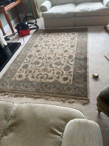 Baroque Wool Rug mix of colours gold/forest green & rust colours