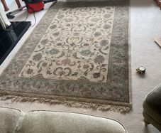 Baroque Wool Rug mix of colours gold/forest green & rust colours