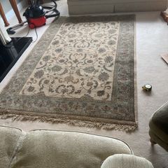 Baroque Wool Rug mix of colours gold/forest green & rust colours
