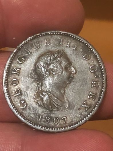 1807 halfpenny George 3rd XF