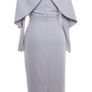 Lavish Alice dress occasion wedding guest party evening gown cape drape frills 8 lilac Image 2