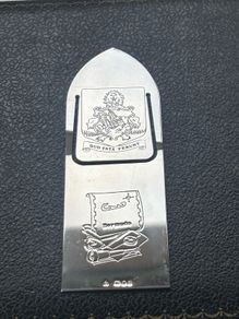 Vintage Bermuda Sterling Silver Bookmark Clip Coat of Arms Map Hallmarked 20g