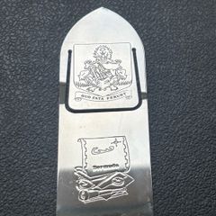 Vintage Bermuda Sterling Silver Bookmark Clip Coat of Arms Map Hallmarked 20g