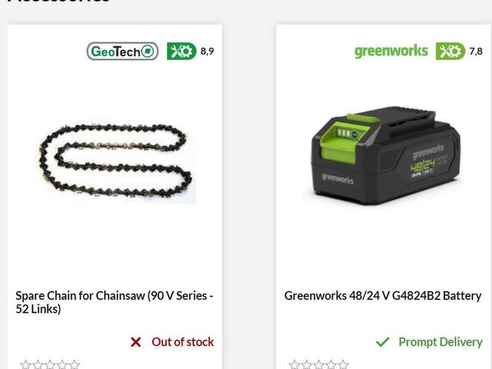 Greenworks Brushless  Chainsaw 48/24V