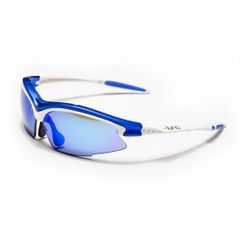 Luna Sky Running Cycling Sunglasses with Hard Protective Case Blue Revo Lenses