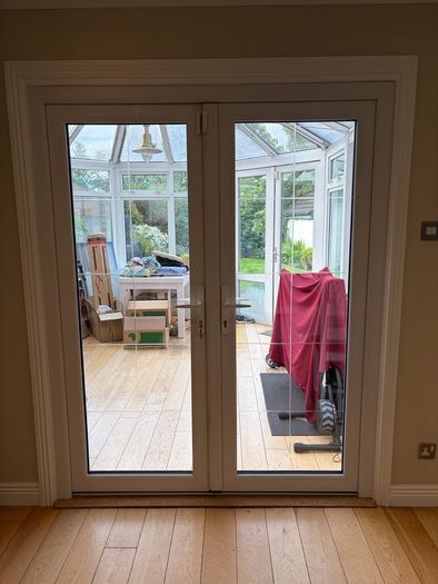 RESERVED White PVC Double-Glazed French Doors & Frame | Left Hand Open | Castleknock
