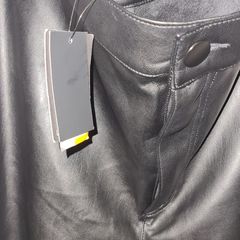 Jd Williams Black Leather Pants Size Uk 24r (nwt)