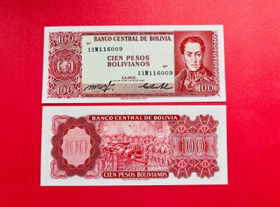 Bolivia. 100 Pesos  1962. Pick 164a .unc