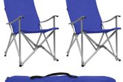 Foldable Camping Chairs 2 pcs Blue