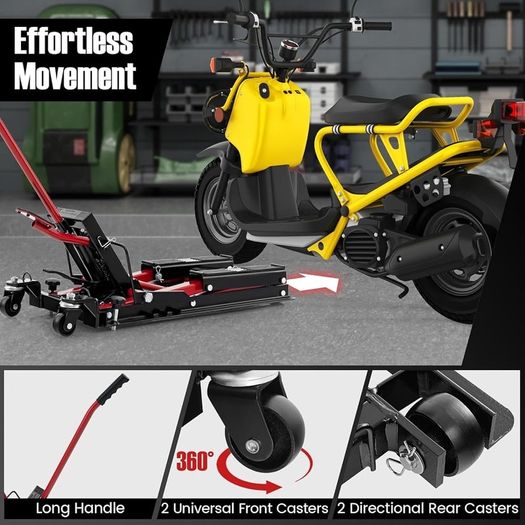 Hydraulic Motorcycle Lift Jack, 1500 LBS Motorcycle Scissor Jack with 4 Wheels & Handle, brand New