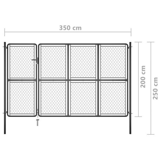 Garden Gate Steel 200x350 cm Anthracite
