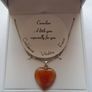 Gemstone jewellery, Heart pendant, Necklace,Gift Image 5