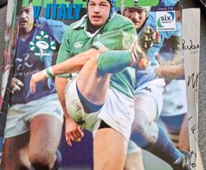 Ireland v Italy 2002 Six Nations rugby programme with ticket stub