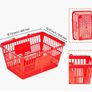 12 PCS, 21L Stackable PE Plastic Grocery Baskets with Metal Handles, Dense Mesh Structure, Holds up to 9.07kg, Portable for Grocery Image 2