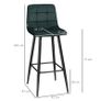 Bar stool set of 2, modern design, soft seat, steel frame Image 2