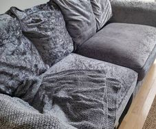 Free Grey 3 seater velvet couch