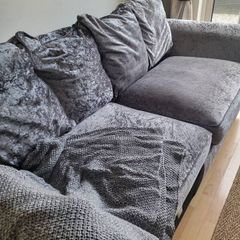 Free Grey 3 seater velvet couch