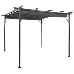 Pergola with Retractable Roof Anthracite 3x3 m Steel