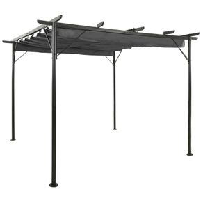 Pergola with Retractable Roof Anthracite 3x3 m Steel