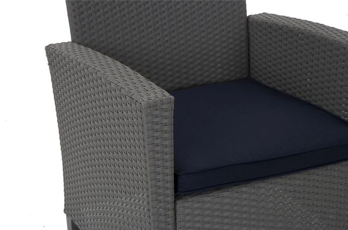 Cosco Malmo 4PC Patio Set - Grey w/ Navy Cushions - 88529GBLEUK