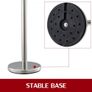 4 Pack Retractable Silver Round Top Stanchion Post Queue Crowd Control Barrier Posts Line Pole with 1.5M Red 2 Velvet Rope Image 3