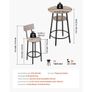 3PCS 596.9mm Bars Tables Set, Bar Tables and Chair Set with Rounded Corner Design, Round Pub Table with Two Stools for Office Desk, Breakfast Corner, Mini Bars, Light Gray, Black Image 3