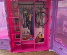 Barbie campervan, wardrobe and gymnastics bar, lots of spare of accessories also included (no photo)