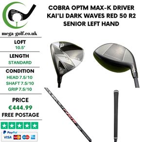 Cobra OPTM MAX-K Driver / 10.5 Degree / Kai'li Dark Waves Red 50 R2 Senior / Left Hand
