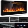 FREE P&P | Electric Fireplace Touch Screen Glass Panel Colorful Flame Insert Wall Mounted Heater Remote Control with Crystal&Log Set,900/1800W Image 5