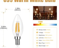 C12 led light bulb 5pcs