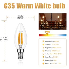 C12 led light bulb 5pcs