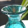 Small Signed Malta Mdina Glass Vase, Blue Summer, 12cm, Excellent Condition Image 2