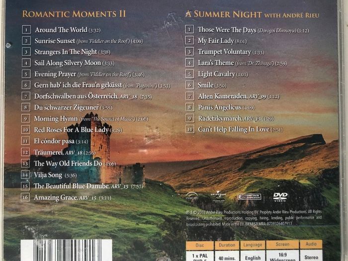 Andre Rieu [2018] Romantic Moments II (CD+DVD Album)
