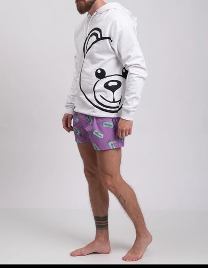 MOSCHINO UNDERWEAR Leisure Hoodie White Teddy Printed