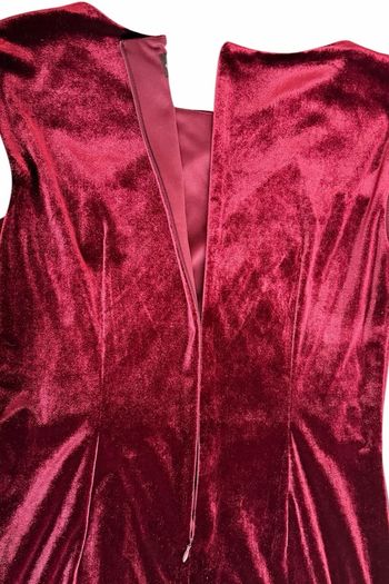 red velvet dress