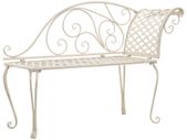 Garden Chaise Lounge 128 cm Metal Antique White